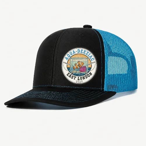 Black and Blue Trucker Mesh Cap