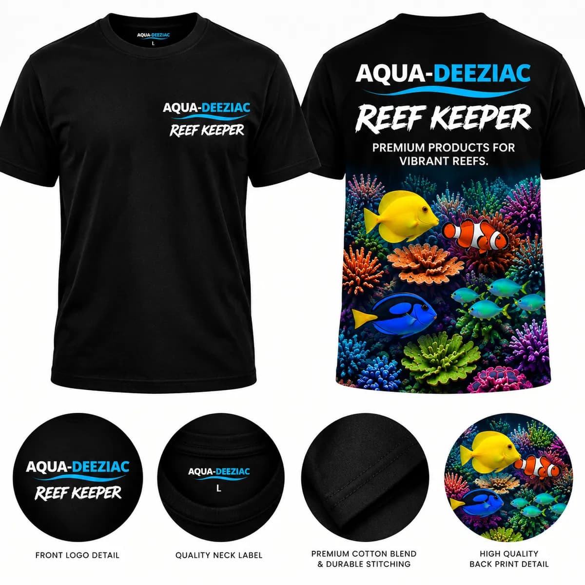 Aqua-Deeziac Reef Keeper T-Shirt - Black