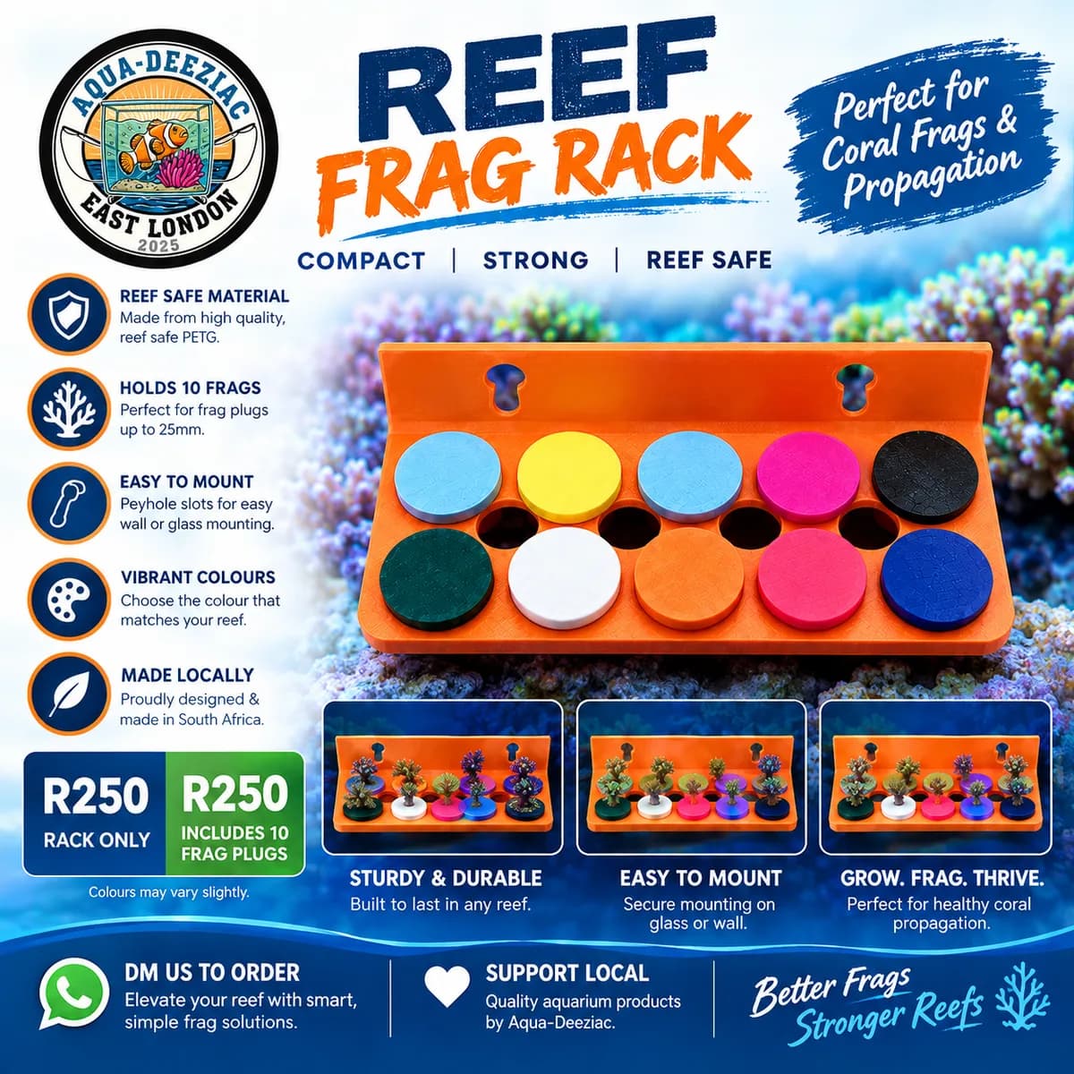 Aqua-Deeziac Reef Frag Rack – Reef-safe 3D printed